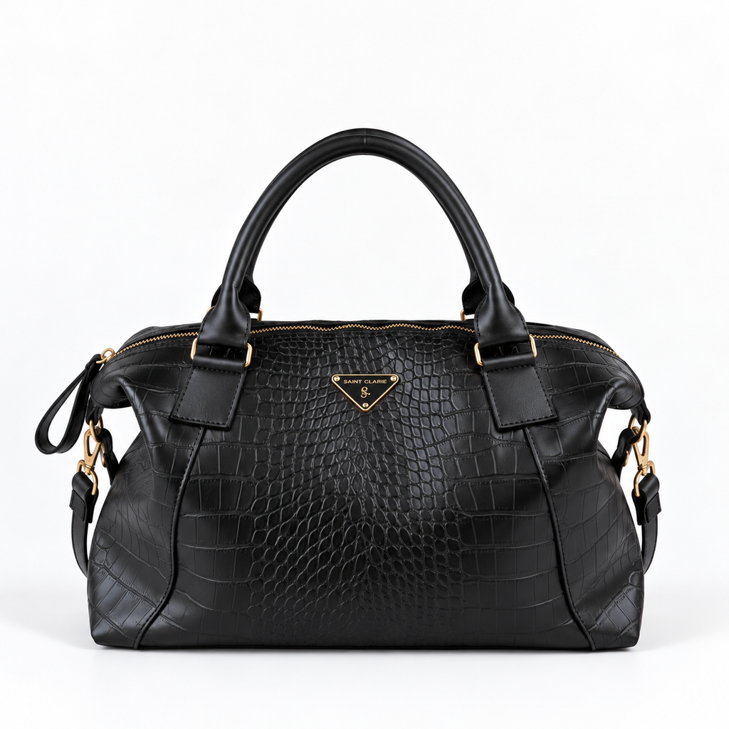 Bolsa Saint Clarie Grande de Couro Croco