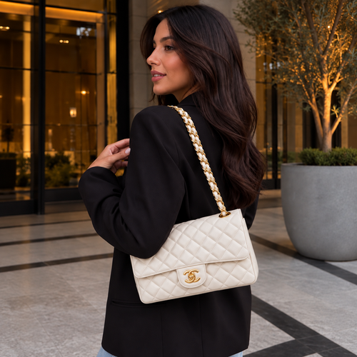 Bolsa Chanel Clássica Média de Couro