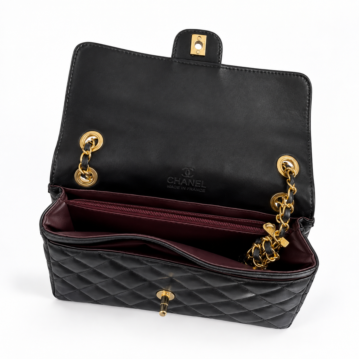Bolsa Chanel Clássica Média de Couro