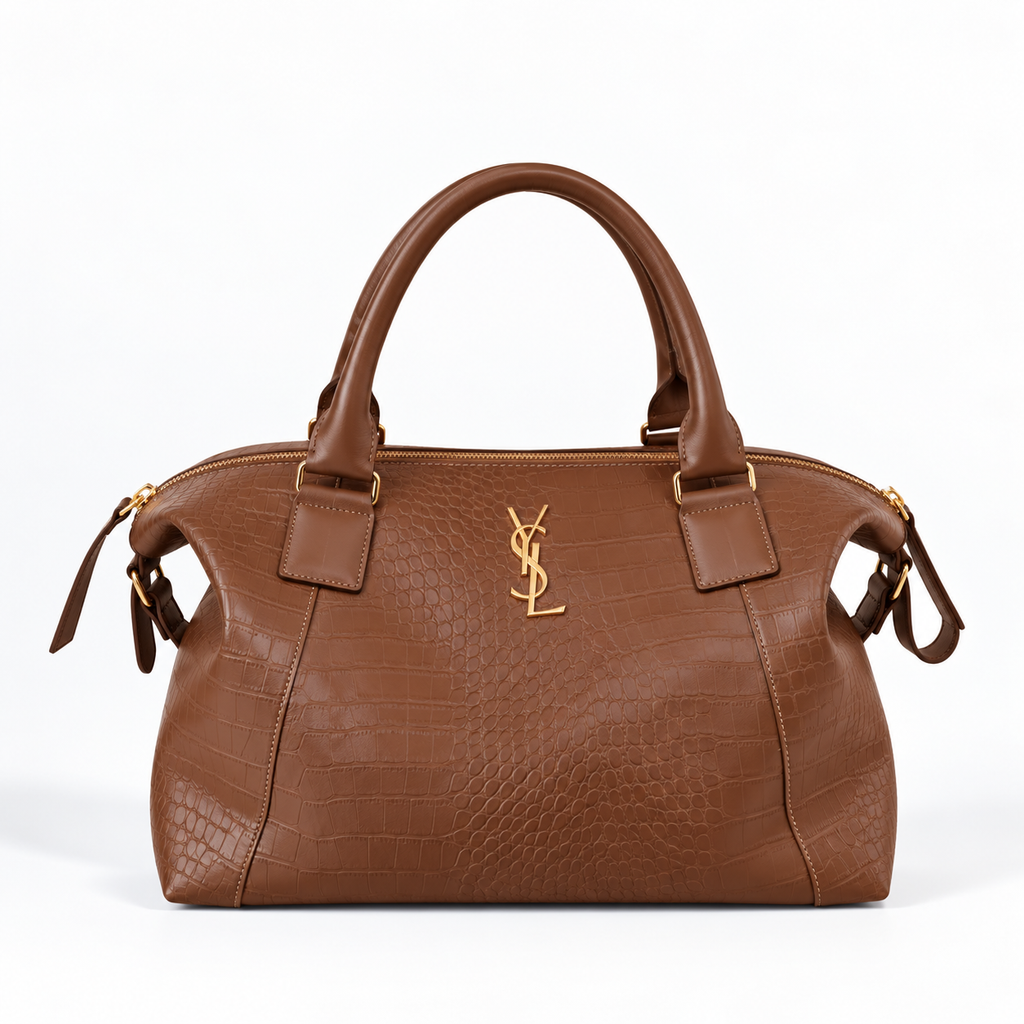 Bolsa Yves Saint Laurent de Couro Croco